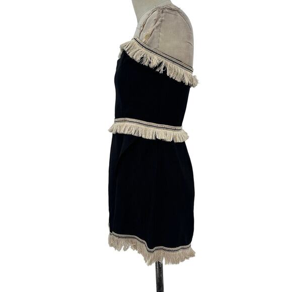 Selfie Leslie Bermuda Bandeau Tassel Trim Romper Black Size‎ US Large - Picture 5 of 13